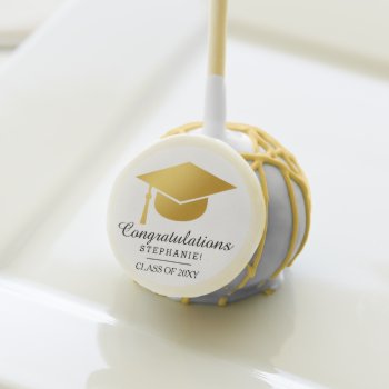 Modern Graduation Name Congratulation Cake Pop by pinkpinetree at Zazzle