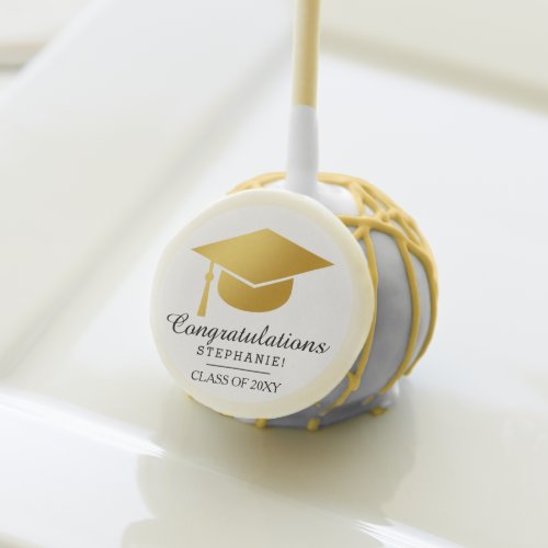 Modern Graduation Name Congratulation Cake Pop