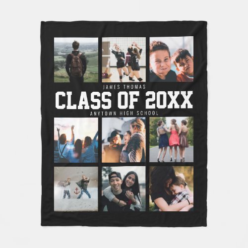 Modern Graduation Nine Instagram Photo Collage Fle Fleece Blanket