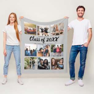 Modern Graduation Nine Instagram Photo Collage Fleece Blanket