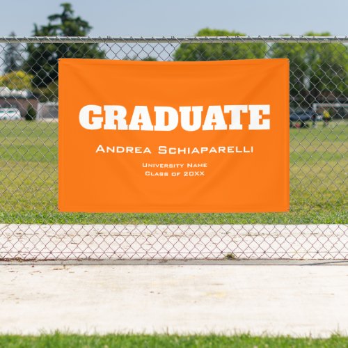 Modern Graduation Orange Outdoor Banner