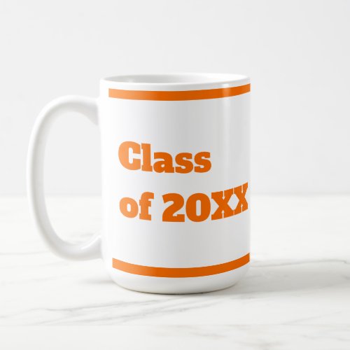 Modern Graduation Orange Script Coffee Mug