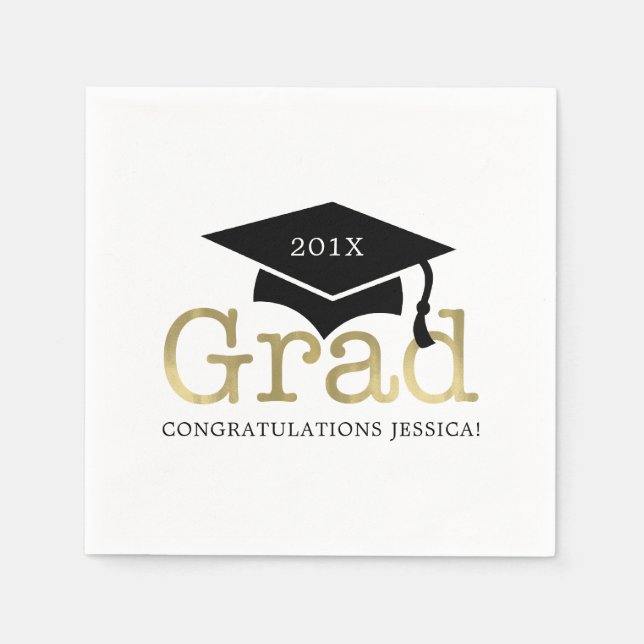 Modern Graduation Paper Napkins (Front)