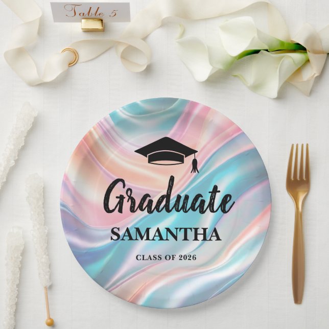 Modern  Graduation  Paper Plates (Wedding)