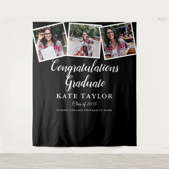 Modern Graduation Party 3 Photo Backdrop (Front)