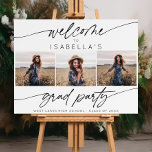 Modern Graduation Party 3 Photo Welcome Script  Foam Board<br><div class="desc">Modern Graduation Party 3 Photo Welcome Script Foam Board</div>