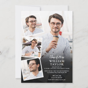 Modern Graduation Party 5 Photo Collage  Invitation
