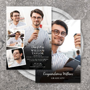 Modern Graduation Party 5 Photo Collage  Invitation