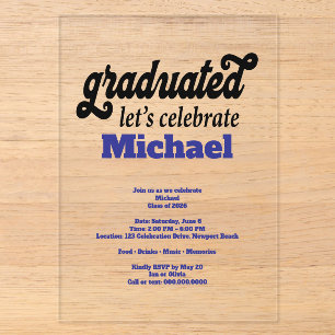 Modern Graduation Party Acrylic Invitations