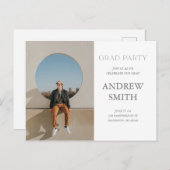 Modern Graduation Party Announcement Postcard (Front/Back)