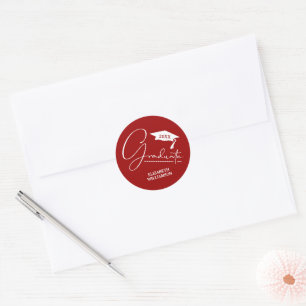 Modern Graduation Party Cardinal Red Envelope Seal