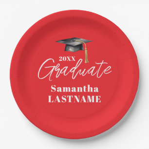 Modern Graduation Party Class of 20XX Custom Paper Plates