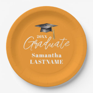 Modern Graduation Party Class of 20XX Custom Paper Plates