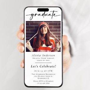 Modern Graduation Party Digital Evite Invitation