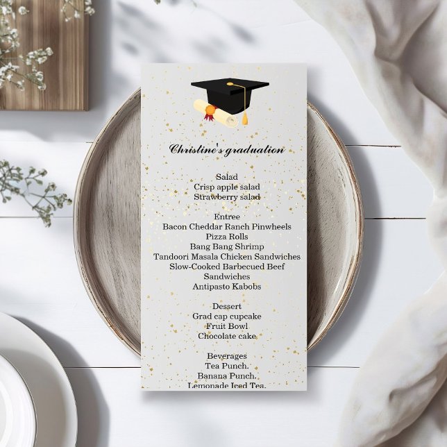 Graduation Dinner Menu Card Design Bird Themed Wedding Menu