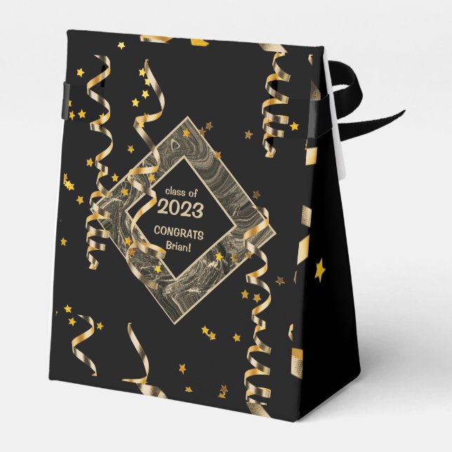 Modern Graduation Party Favor Boxes (Back Side)
