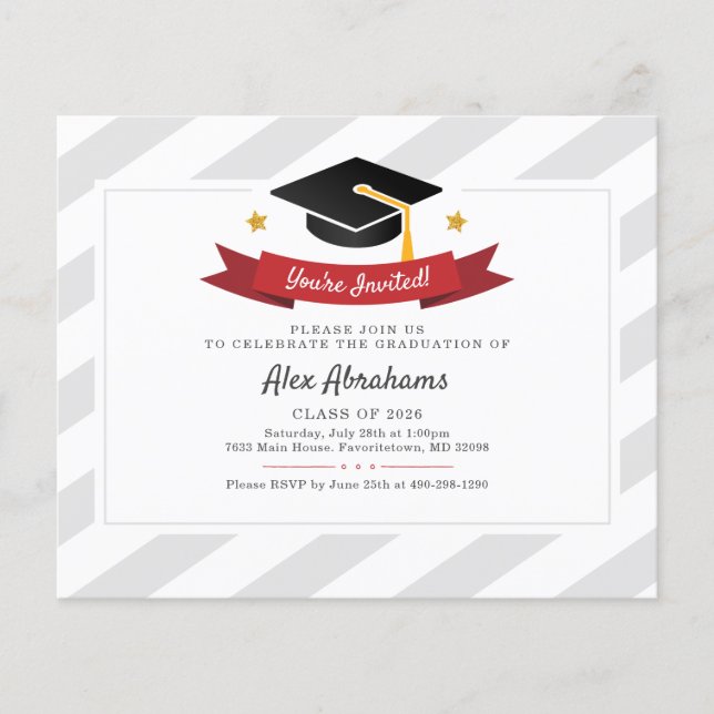 Modern Graduation Party Grad 2025 Invitation (Front)