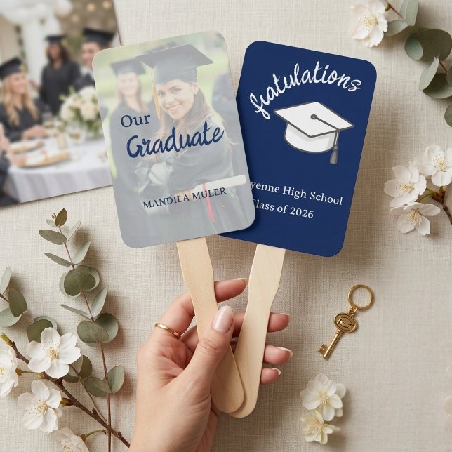 Modern Graduation Party Hand Fan - Class of 2026 (Creator Uploaded)