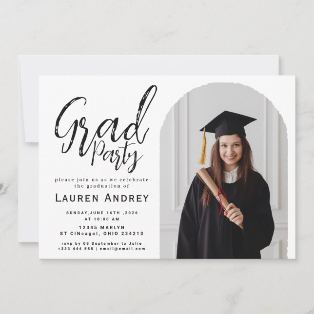 Modern Graduation Party Invitation (Front)