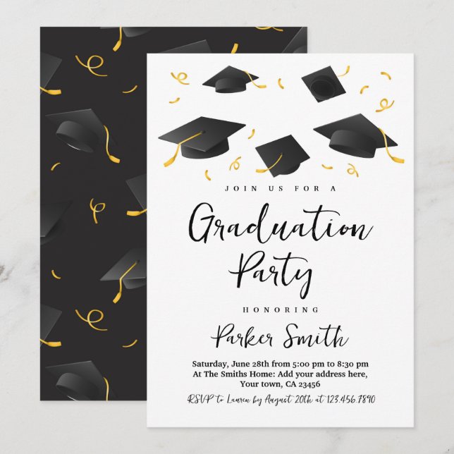 Modern Graduation Party  Invitation (Front/Back)