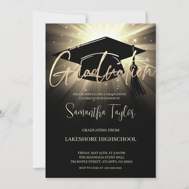 Modern Graduation Party Invitation (Front)