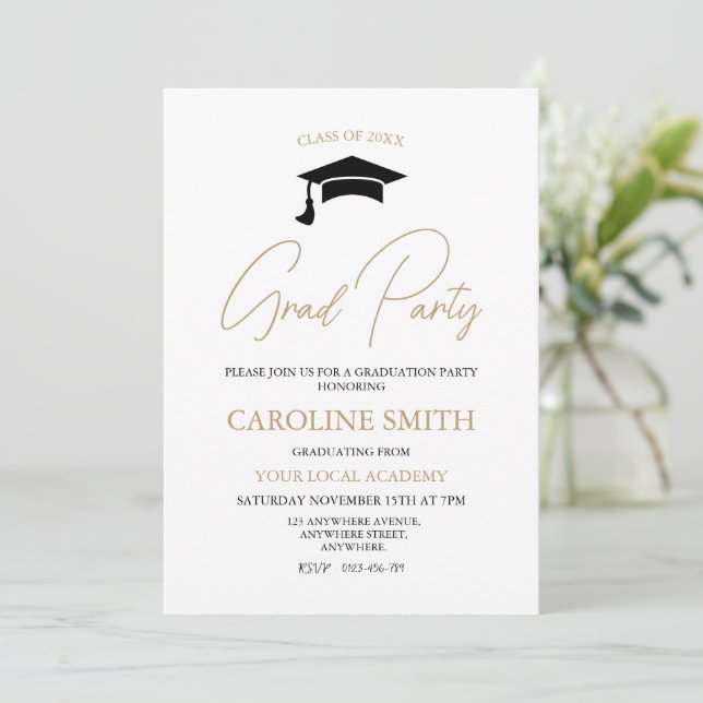 Modern Graduation Party Invitation (Standing Front)