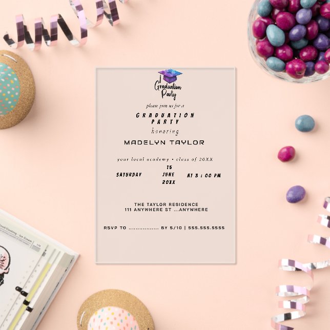 Modern Graduation Party Invitation – Elegant Cap & (Insitu (Celebration))