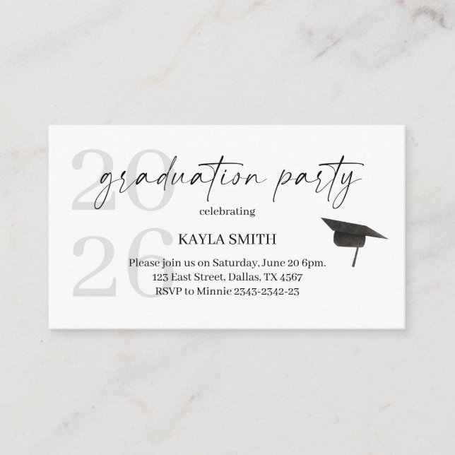 Modern Graduation Party Invitation Insert (Front)