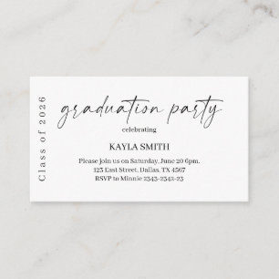 Modern Graduation Party Invitation Insert