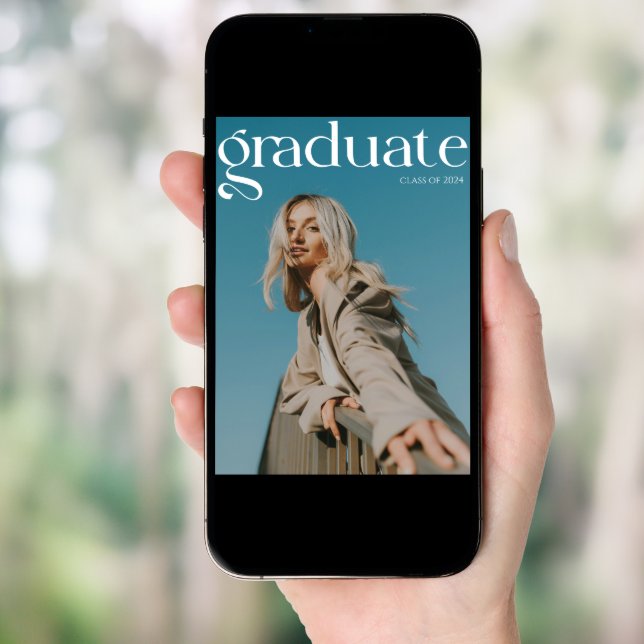 Modern Graduation Party Invite,  Photo Grad Invitation (Front Digital)