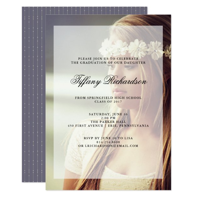 Modern Graduation Party | Overlay With Photo Card