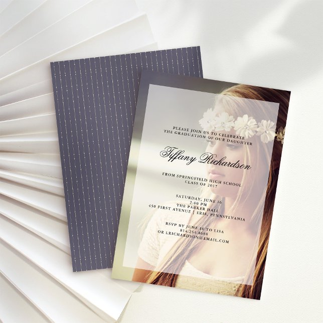 Modern Graduation Party | Overlay with Photo Invitation (Creator Uploaded)