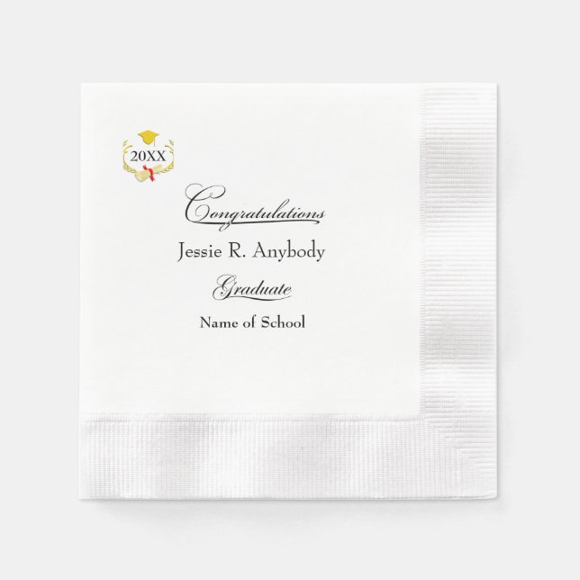 Modern Graduation Party Paper Napkin (Front)