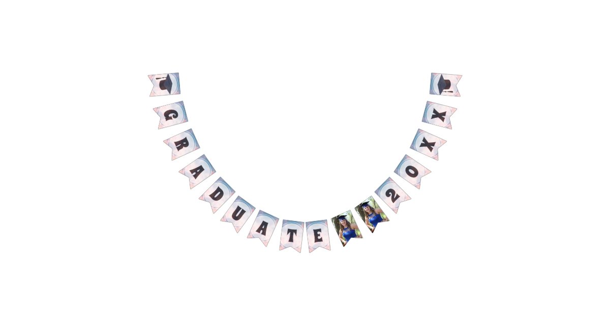 Modern Graduation Party Photo Bunting Flags | Zazzle