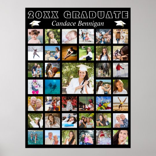 Modern Graduation Party Photo Collage Poster | Zazzle.com