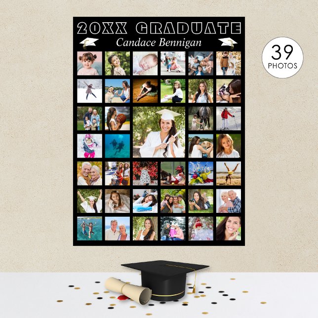 Modern Graduation Party Photo Collage Poster (Creator Uploaded)