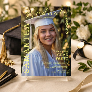 Modern Graduation Party Photo Invite