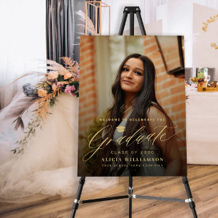 Modern graduation party photo welcome foam board