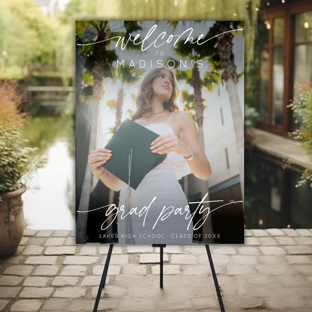 Modern Graduation Party Photo Welcome  Foam Board (Creator Uploaded)