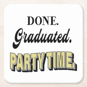 Modern Graduation Party Square Paper Coaster