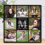 Modern Graduation Personalized 8 Photo Collage Plaque<br><div class="desc">Celebrate your graduate and give a special personalized gift with this custom photo collage graduation plaque. This unique photo collage graduate plaque features a monogram initial, name in script, graduation year and school initials. Customize with 8 of your favorite senior portrait or college photos, and personalize with graduating year, name,...</div>
