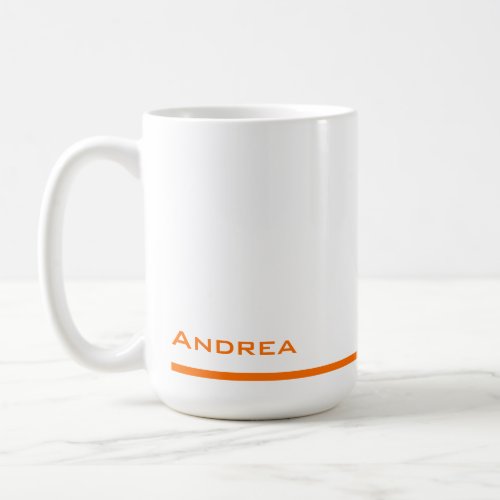 Modern Graduation Personalized Orange Script Coffee Mug