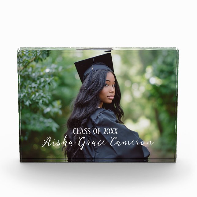 Modern Graduation Photo  Acrylic Award (Front)