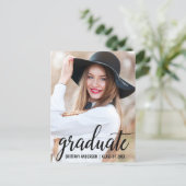 Modern Graduation Photo Announcement - Blank Back Postcard (Standing Front)