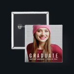 Modern Graduation Photo Announcement Button<br><div class="desc">Modern Graduation Photo Announcement Button</div>