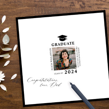Modern Graduation Photo Autograph Guest Signatures Poster by invitations_kits at Zazzle