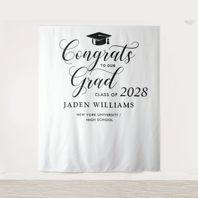 Modern Graduation Photo Booth Backdrop (Front)