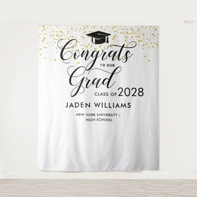Modern Graduation Photo Booth Backdrop (Front)