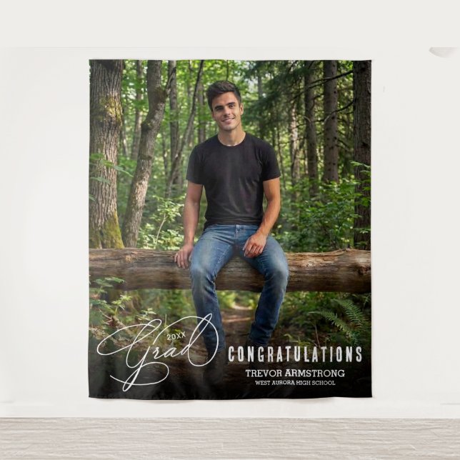 Modern Graduation Photo Booth Backdrop (Front)