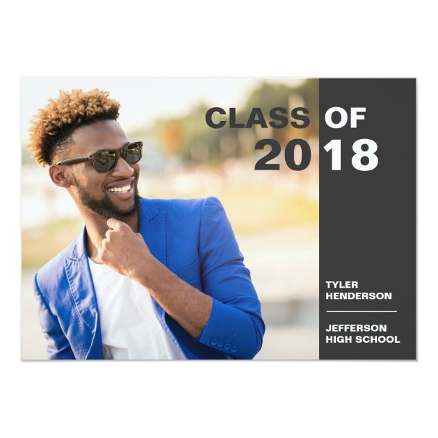 Modern Graduation Photo Class Of 2018 Party Invite